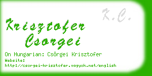 krisztofer csorgei business card